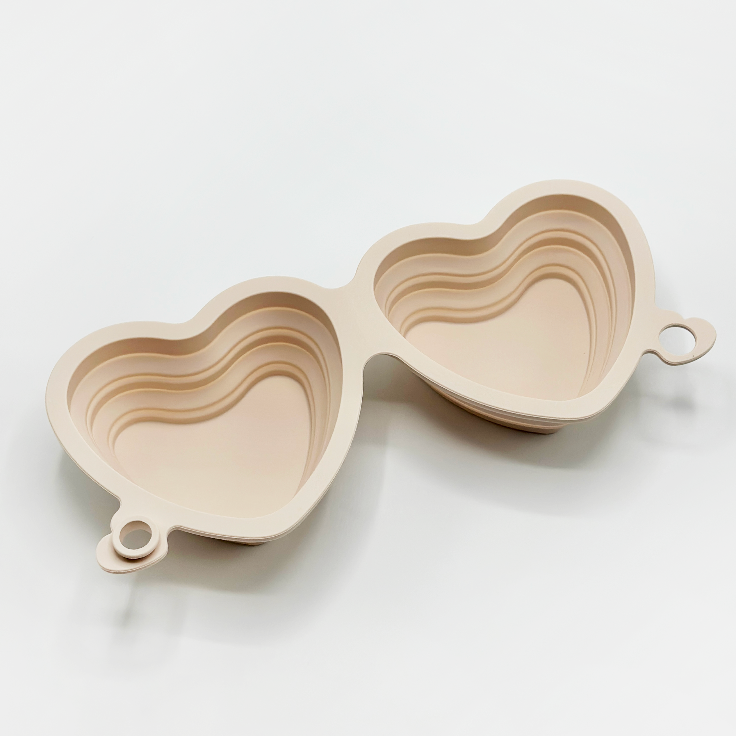 Gamelle pliable en forme de cœur - rose